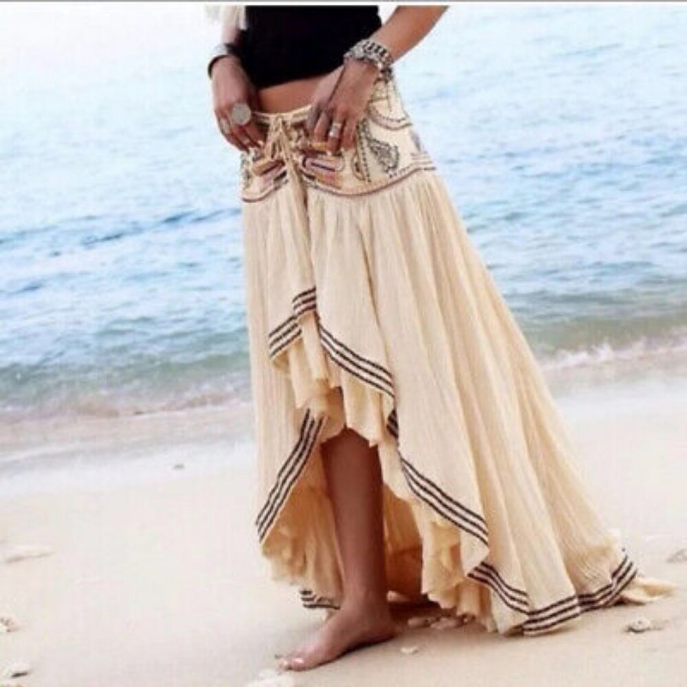 Free People Rises In the East High Low Maxi Skirt **VERY RARE**